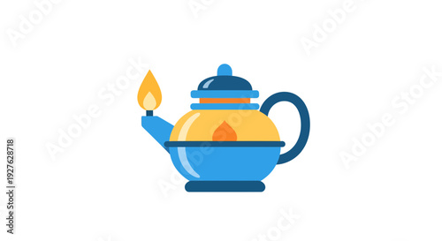 Magic lamp vector illustration, flat design, for wishes and dreams, isolated icon, eps, svg, graphic