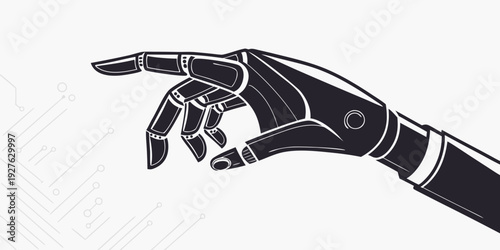 A highly detailed illustration of a mechanical hand with intricate design elements Vector