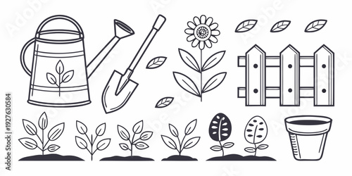 A collection of various cleaning and household items arranged in a grid Vector