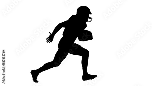 Dynamic American Football Player Silhouette Representing Athletic Power, Strategic Performance, and Gridiron Excellence