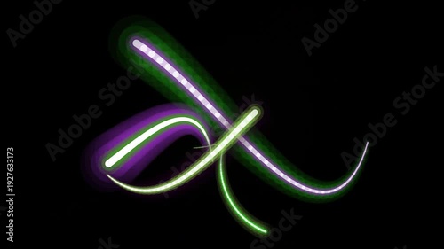 Vibrant neon light trails forming an abstract background pattern on a dark canvas seen from a close-up viewpoint