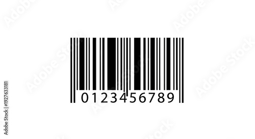 Barcode Label with Numbers and Bars.