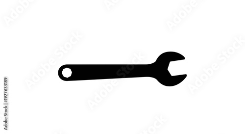 Black Adjustable Spanner Wrench Tool.