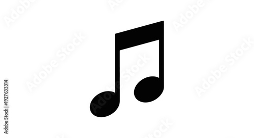 Black Eighth Note Music Symbol Icon.