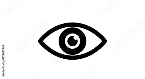 Black Simple Eye Icon Illustration.
