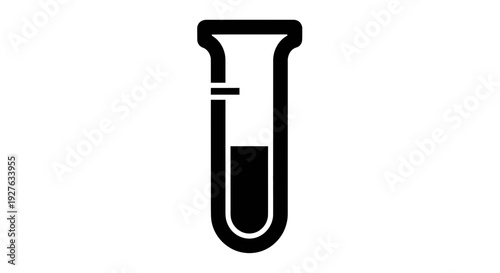Test Tube with Liquid Simple Icon.