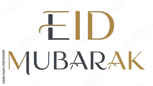 Elegant eid mubarak graphic design with stylish calligraphy and gold accents