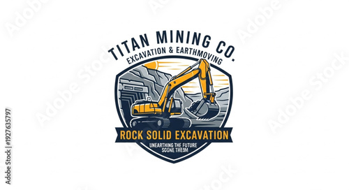 Titan Mining Company Logo Depicting Excavation and Earthmoving Operations.