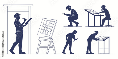 Diverse group of people engaged in various art and design activities Vector