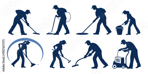 Illustrations of people engaged in various winter sports and activities Vector