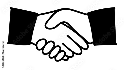 Business Handshake Line Icon for Partnership Agreement and Collaboration