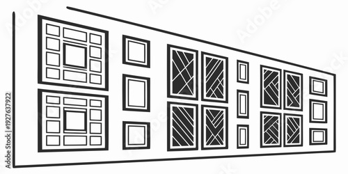A collection of various types of windows and doors displayed in a showroom setting Vector