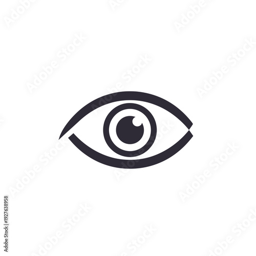 Simple eye icon representing vision, observation, and surveillance in a modern design.