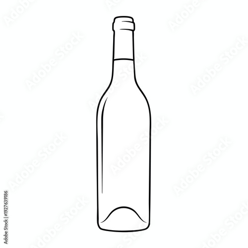 Minimalist Line Drawing of a Glass Bottle for Creative and Commercial Use