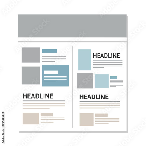 Modern Newspaper Layout with Business and Technology News for Digital Publishing