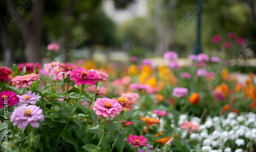 Wallpaper Mural flower garden scene with a multitude of different flowers in full bloom Torontodigital.ca