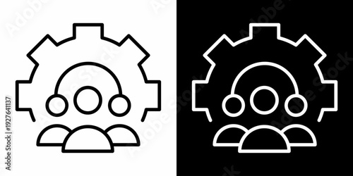 Management White Icon Set Design