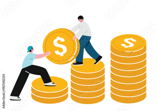 お金を運ぶ男性