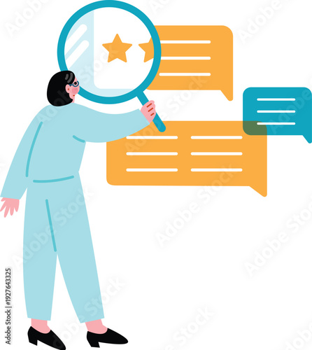 口コミを確認する女性