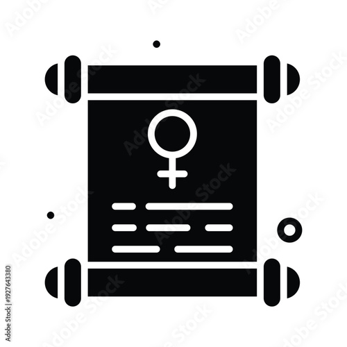 Glyph icon of womens rights for womens day celebration