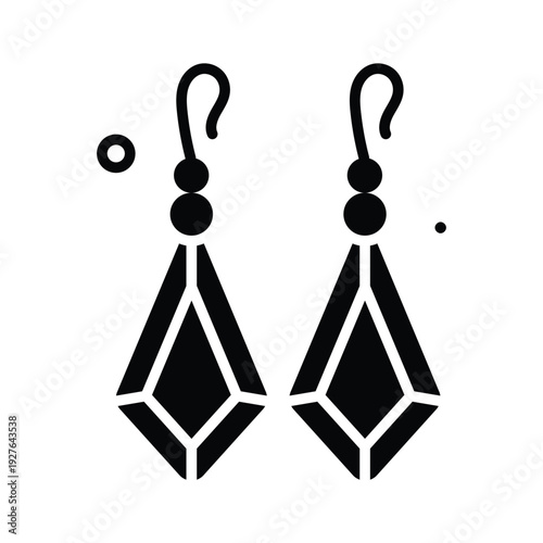 Here is a glyph icon of earrings for womens day celebration theme
