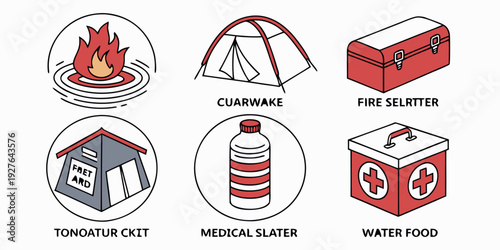 A visual representation of different types of pasta shapes and their names Vector