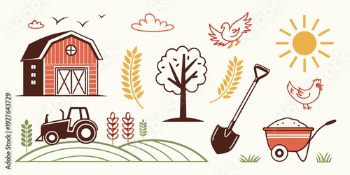 A vibrant and colorful illustration of a cozy home with various objects and activities Vector