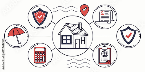 Various icons representing different aspects of health and safety Vector
