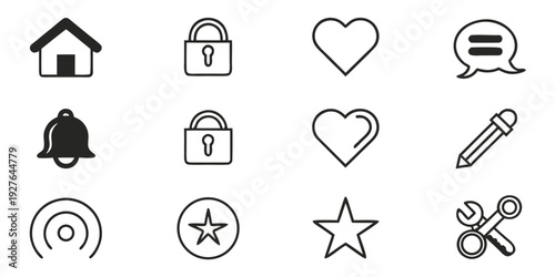 Collection of diverse icons representing various concepts and functions Vector