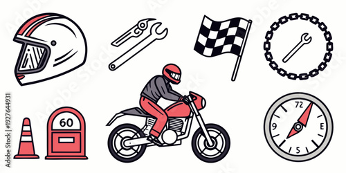Variety of icons representing different modes of transportation and safety symbols Vector