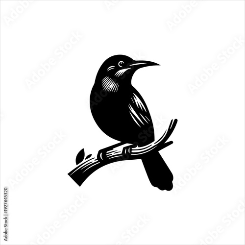 Furnarius rufus bird silhouette displayed as a clean black vector emblem design. Wildlife icon concept