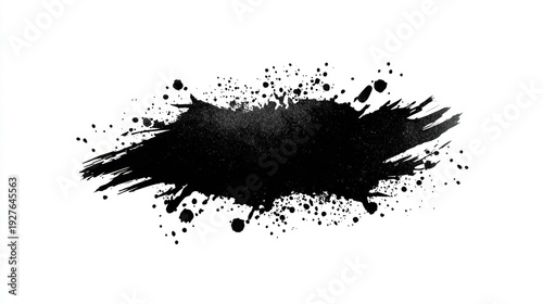 Wallpaper Mural Abstract Black Ink Splatter on White Background Torontodigital.ca