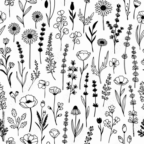 Floral Pattern Illustration of Flowers.