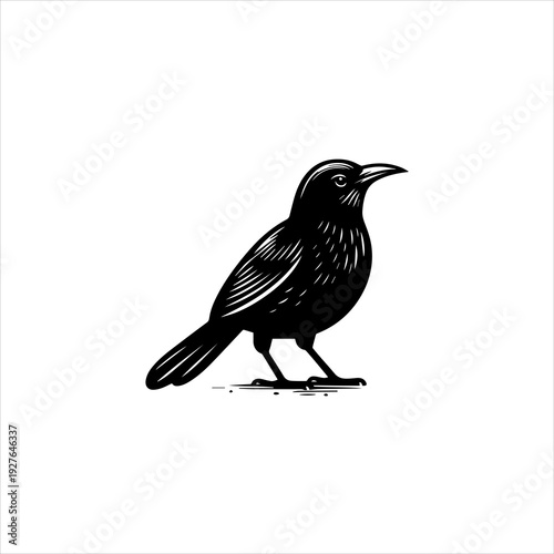 Furnarius rufus bird silhouette displayed as a clean black vector emblem design. Wildlife icon concept