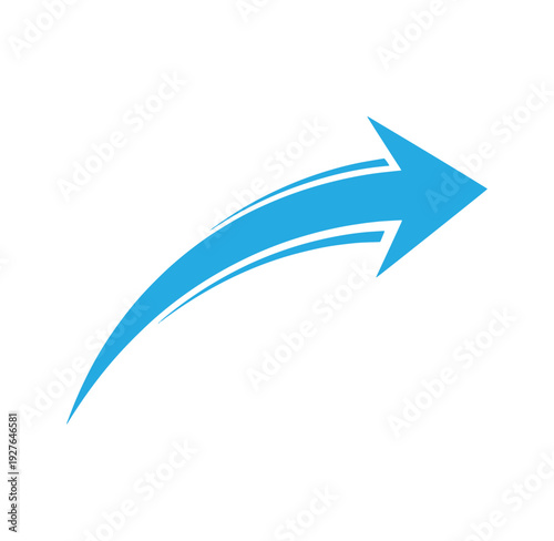 Free Download blue arrow pointing to the right on a white background - GFXLoad
