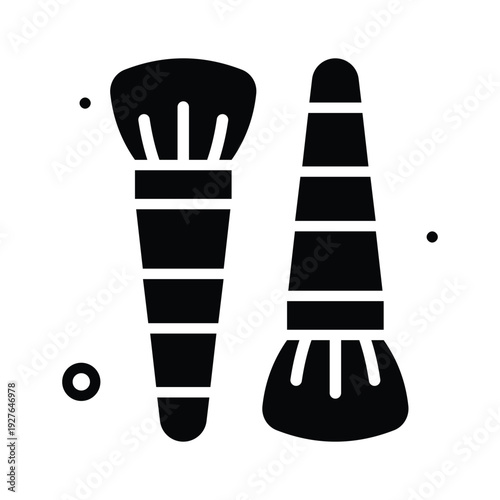 Glyph icon of makeup brush for womens day celebration theme
