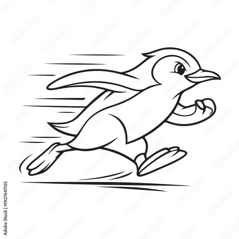 Fototapeta premium Cartoon penguin vector illustration on white background