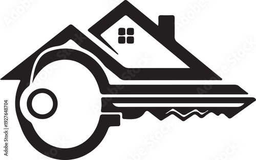 House Key Logo – Real Estate & Property Access Symbol