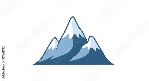 Mountain Peaks Vector Illustration, Flat Design, for Nature, Travel, and Outdoor Adventure Concepts