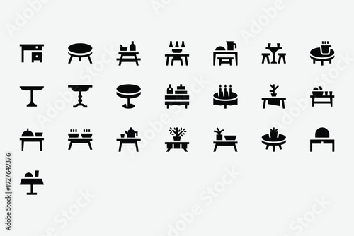 Tables Solid Icon Set
