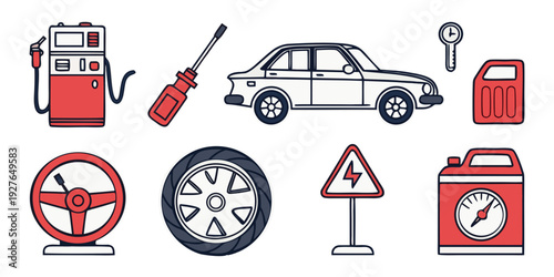 Various road signs and symbols indicating traffic rules and regulations Vector