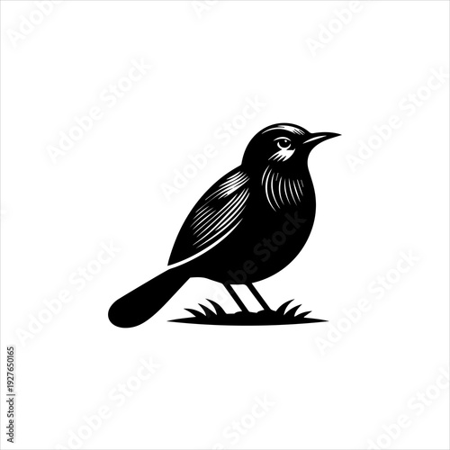 Furnarius rufus bird silhouette displayed as a clean black vector emblem design. Wildlife icon concept