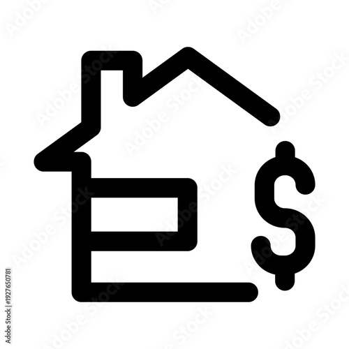 Real estate investment icon. Real estate investment modern professional line icon with minimal unique design representing property, finance, housing, assets, and investment planning.