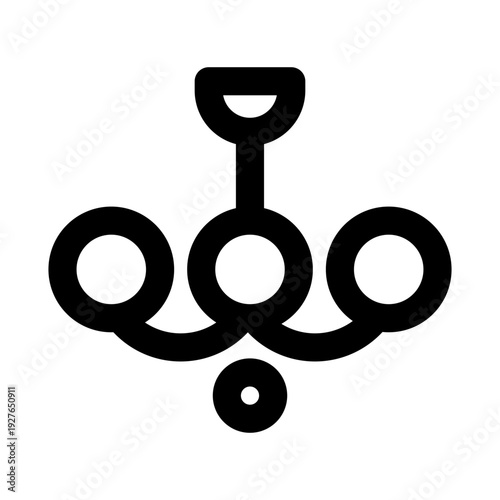 Elegant Luxury Chandelier Icon Representing Classic Ceiling Light Fixture Interior Decor