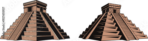 Mayan Pyramid Flat Vector Icon