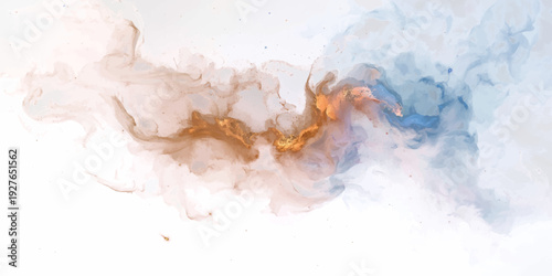 Vibrant abstract colorful smoke swirls against a dark background creating a mystical watercolor texture of blue fire and steam like a light cloud explosion in the air.