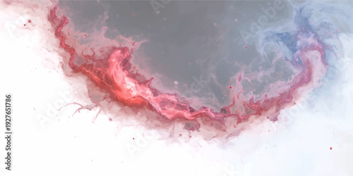 Artistic red ink splash and watercolor splatter forming a heart shape on a dark grunge black background with a smoke texture and fiery explosion design.