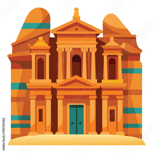 Al Khazneh Treasury in Petra Jordan an iconic ancient desert temple carved into sandstone mountains