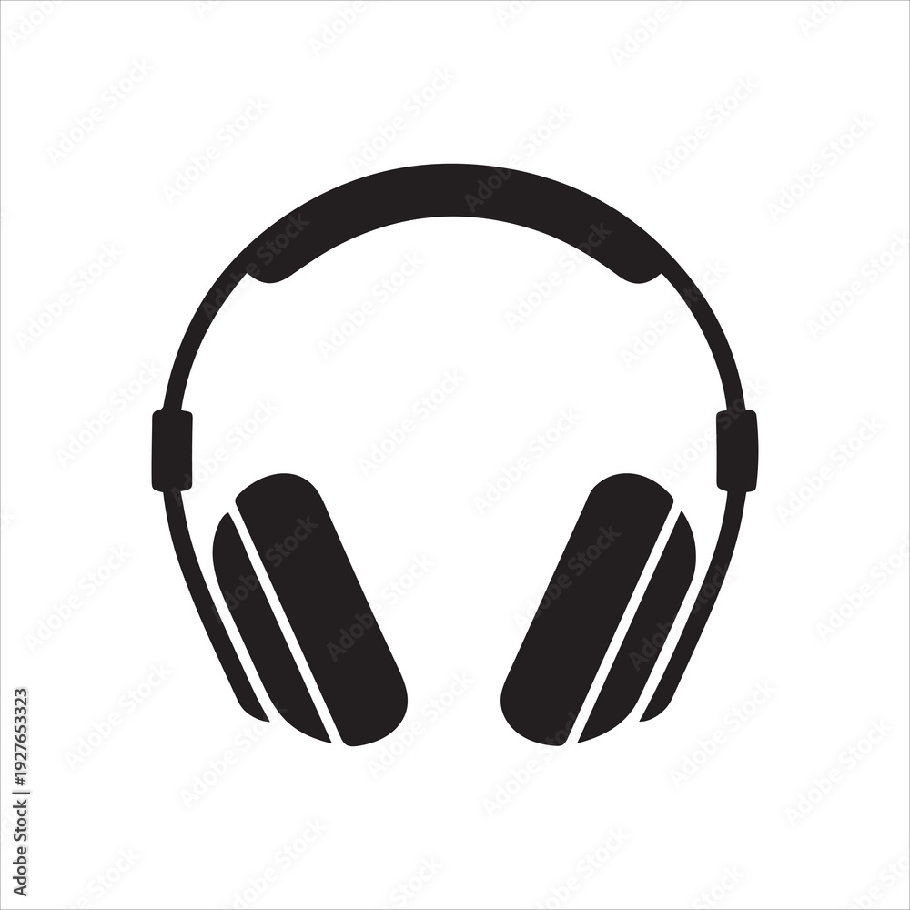 Obraz premium Headphone icon isolated black colour