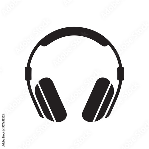 Headphone icon isolated black colour